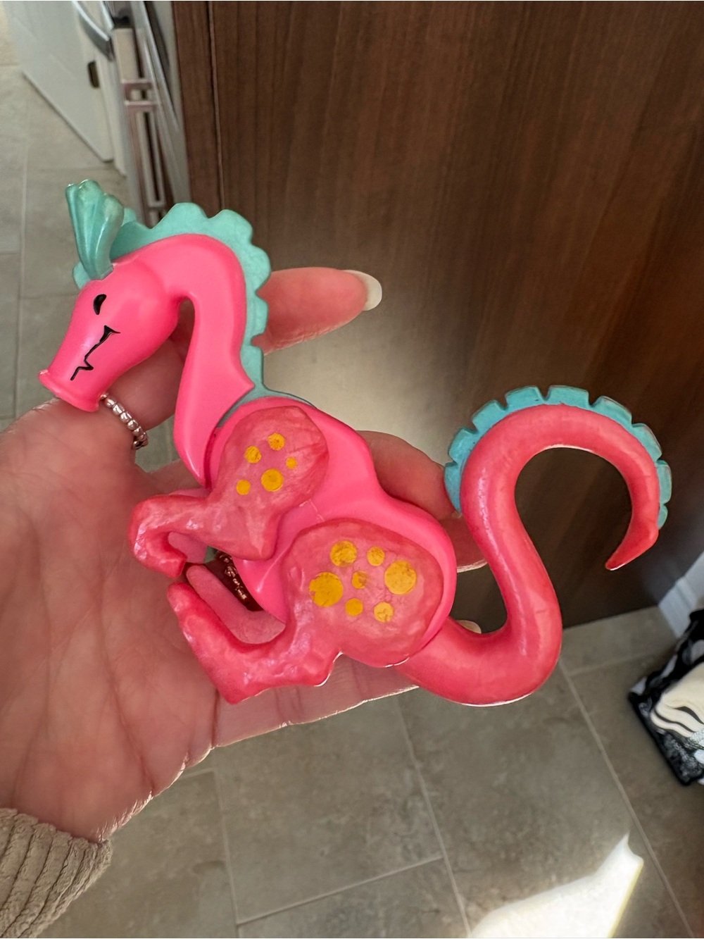 Vintage Fisher Price Little People Pink Dragon from Castle #933